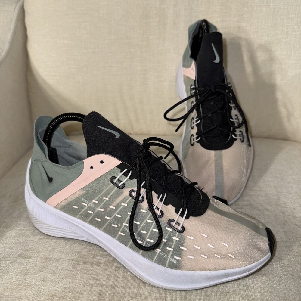 Nike EXP-X14 Shoes Womens Sz 9.5 Army Green/blush Pink AO3170-300 Running Shoes